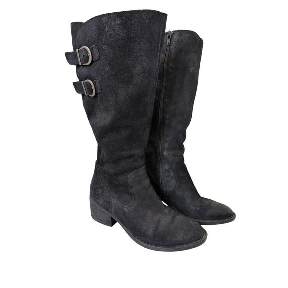 Born Bley Boot Black Suede Size 6.5 - Picture 1 of 8